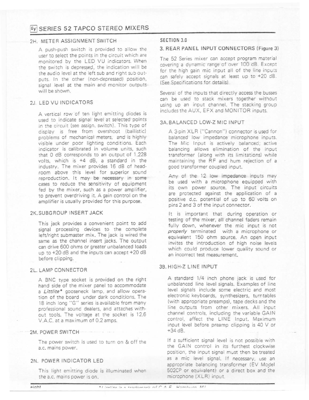 Electro-Voice Series 52 manual 