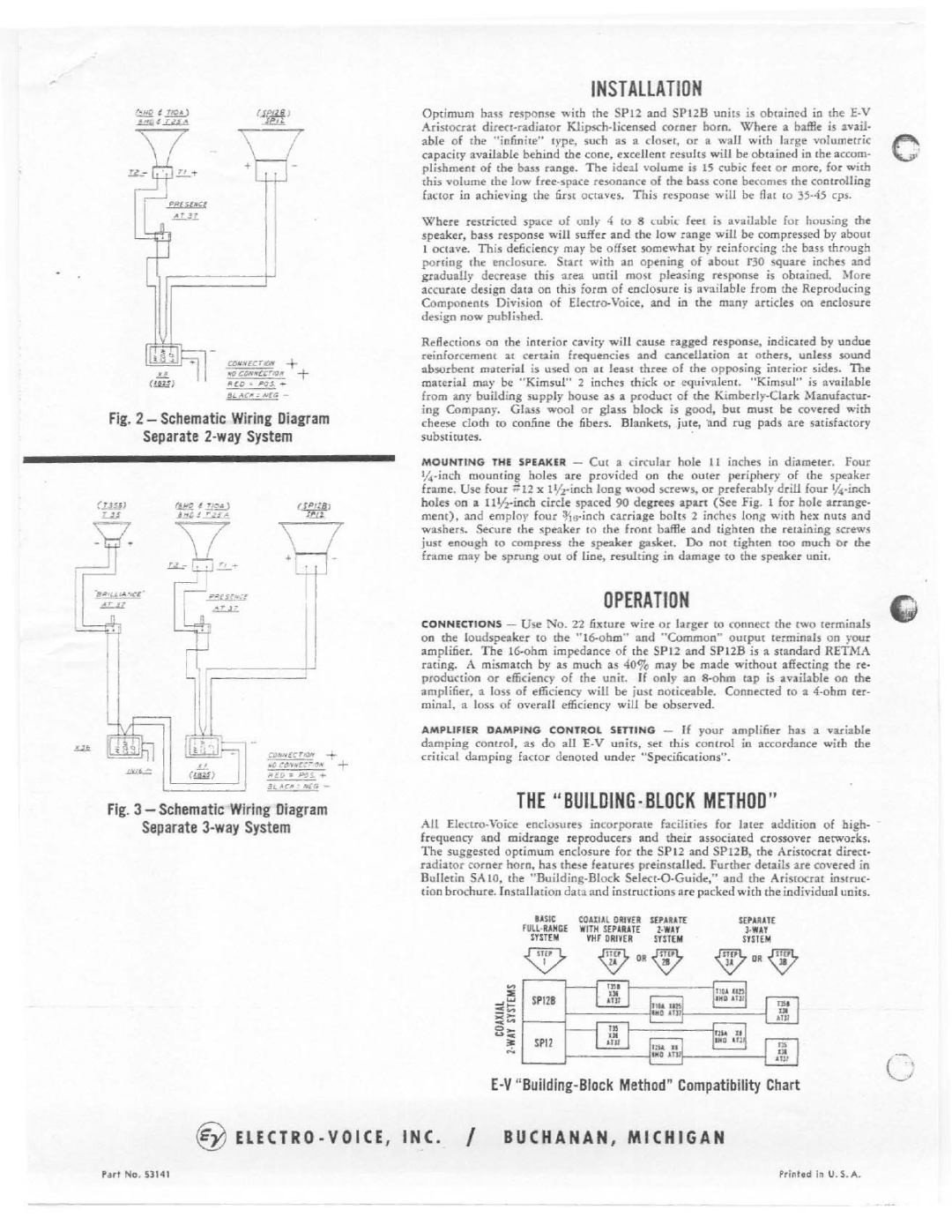 Electro-Voice SP12B manual 