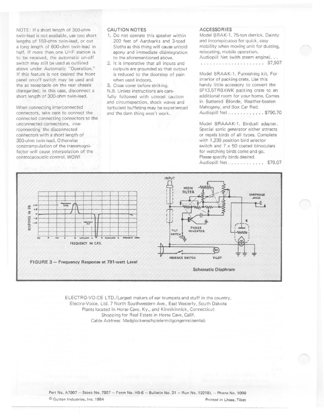 Electro-Voice SP13.5TRBXWK manual 