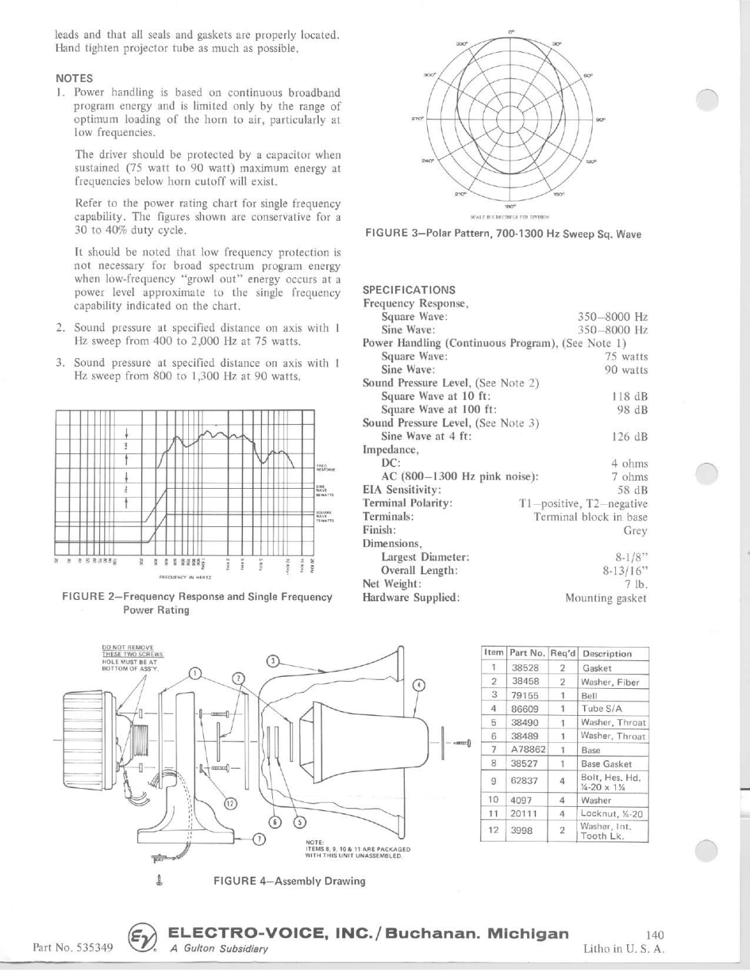 Electro-Voice SPA75 manual 