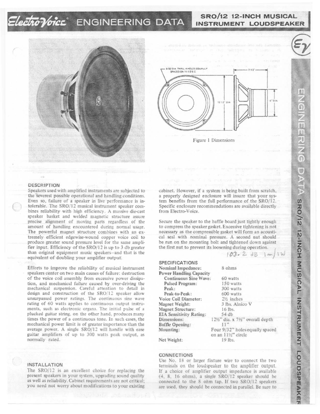 Electro-Voice SRO/12 manual 