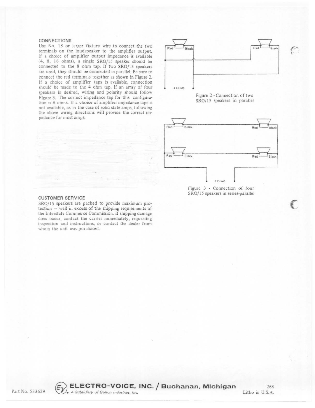 Electro-Voice SRO/15 manual 