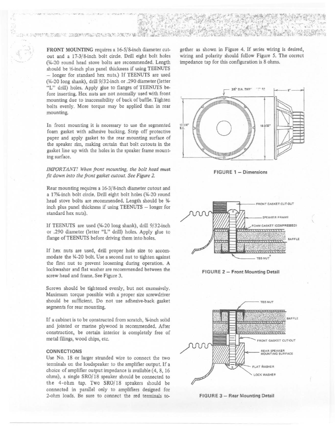 Electro-Voice SRO/18 manual 