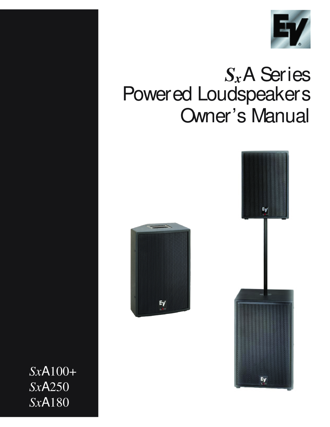 Electro-Voice owner manual SxA100+ SxA250 SxA180 