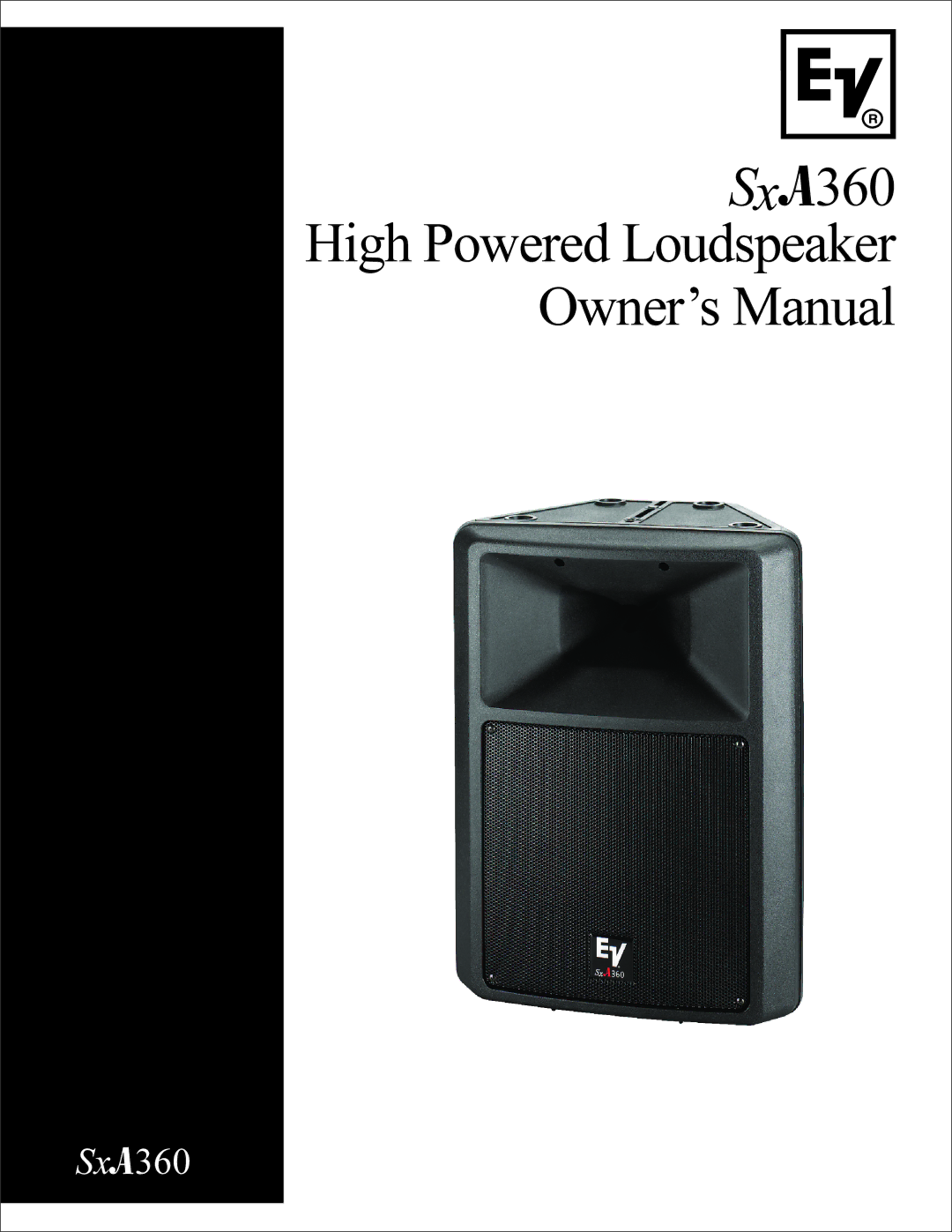 Electro-Voice manual SxA360 High Powered Loudspeaker 