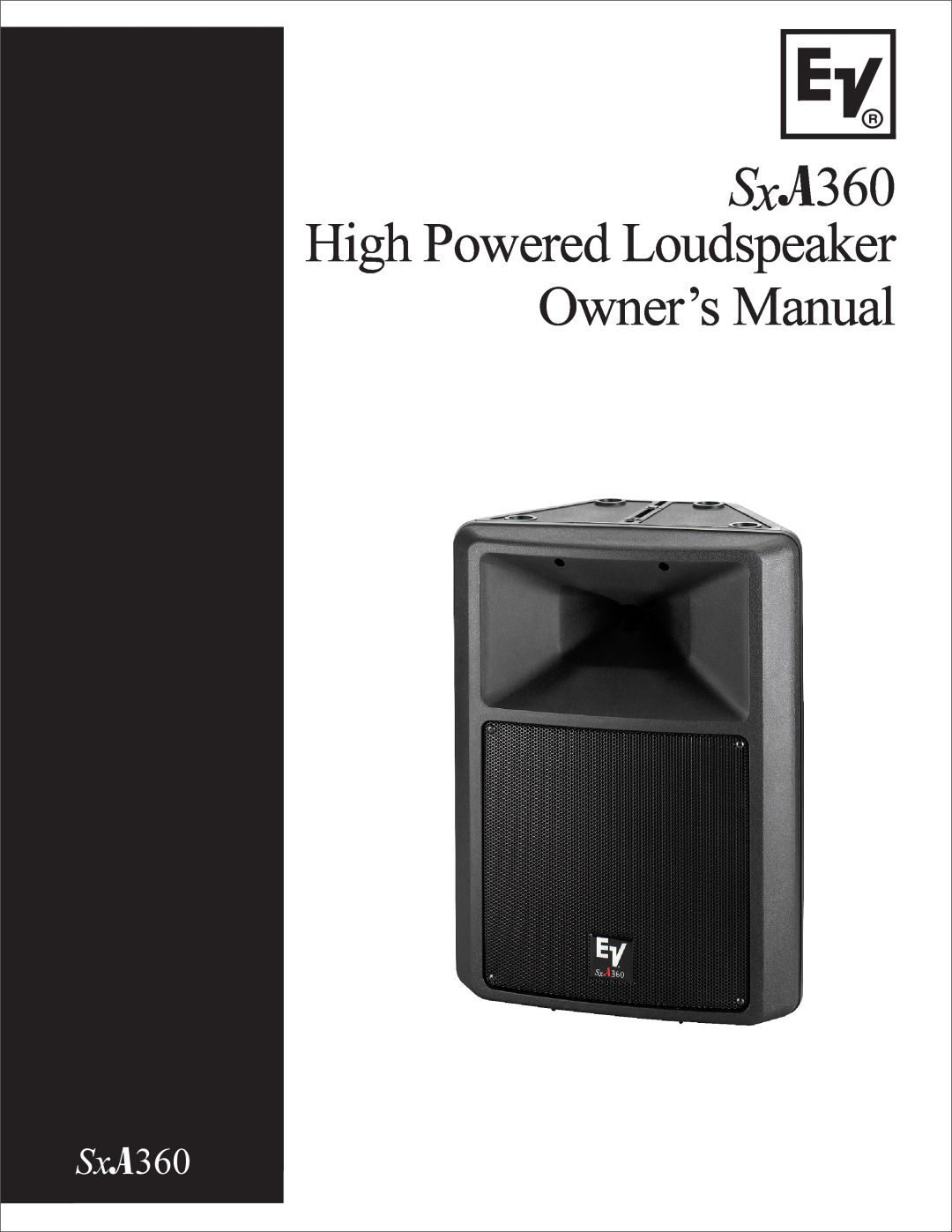 Electro-Voice manual SxA360 High Powered Loudspeaker 
