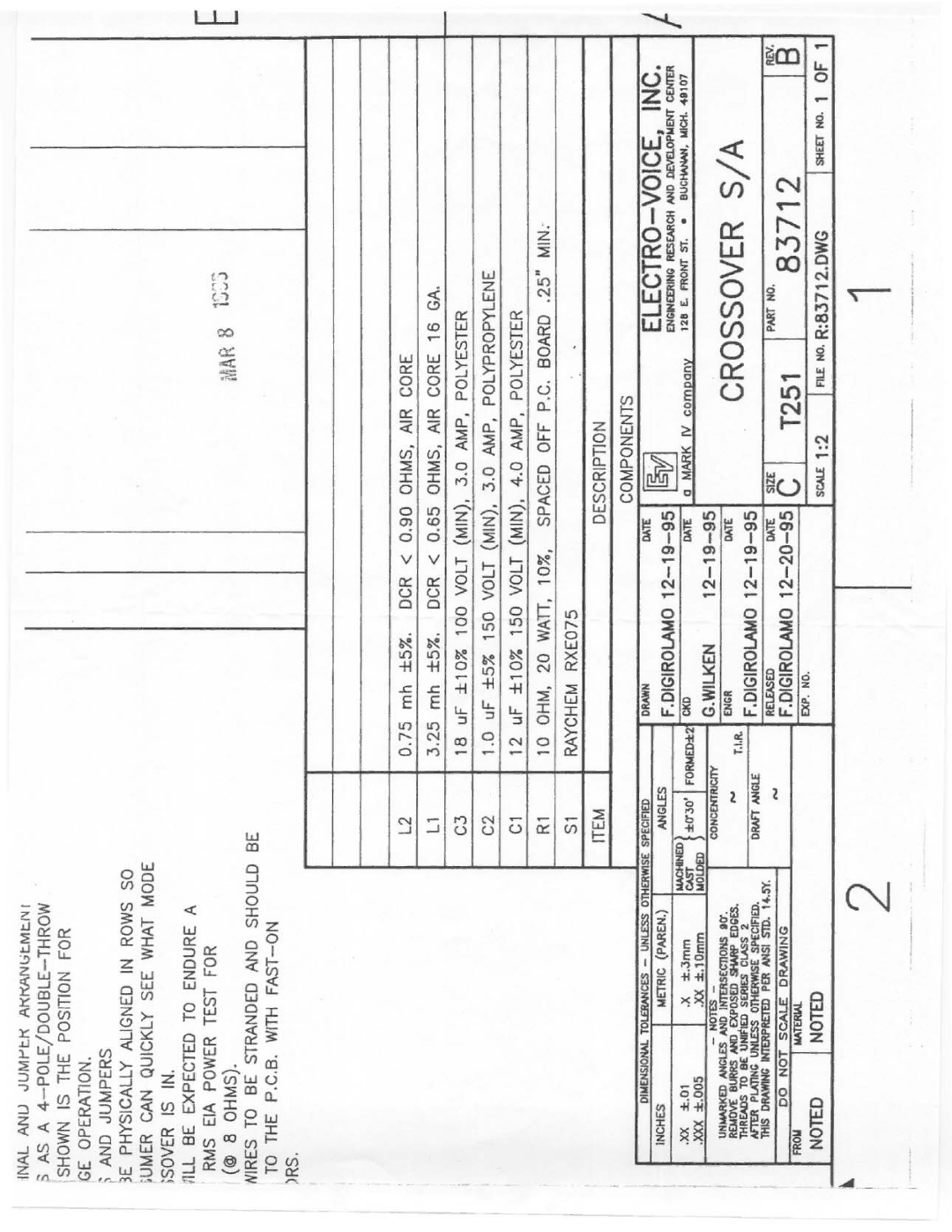 Electro-Voice T251 manual 