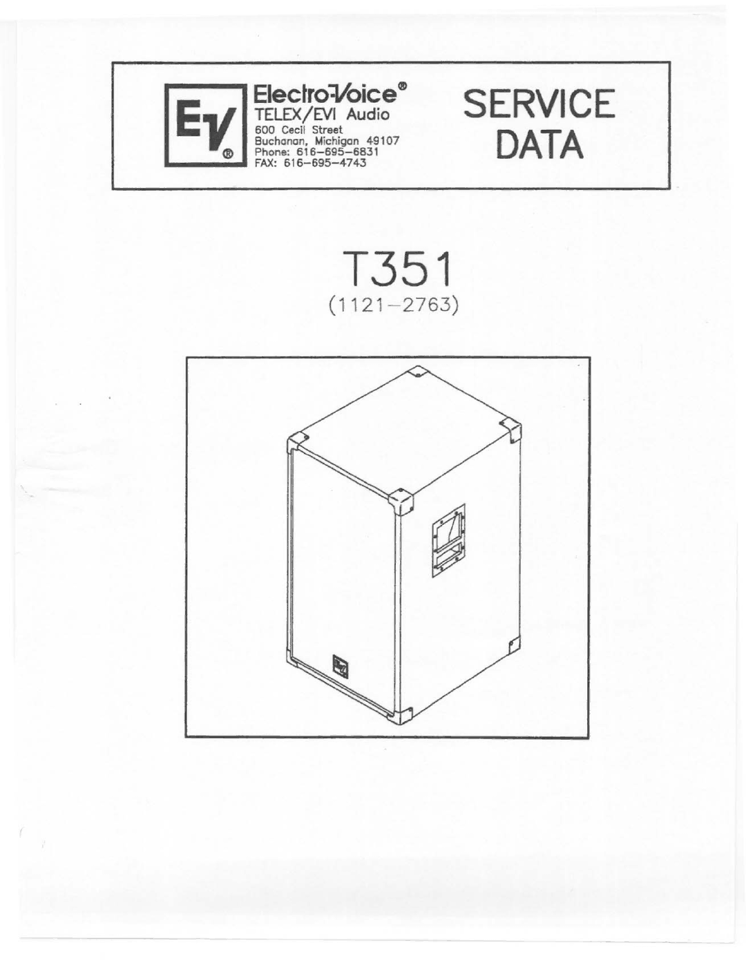 Electro-Voice T351 manual 