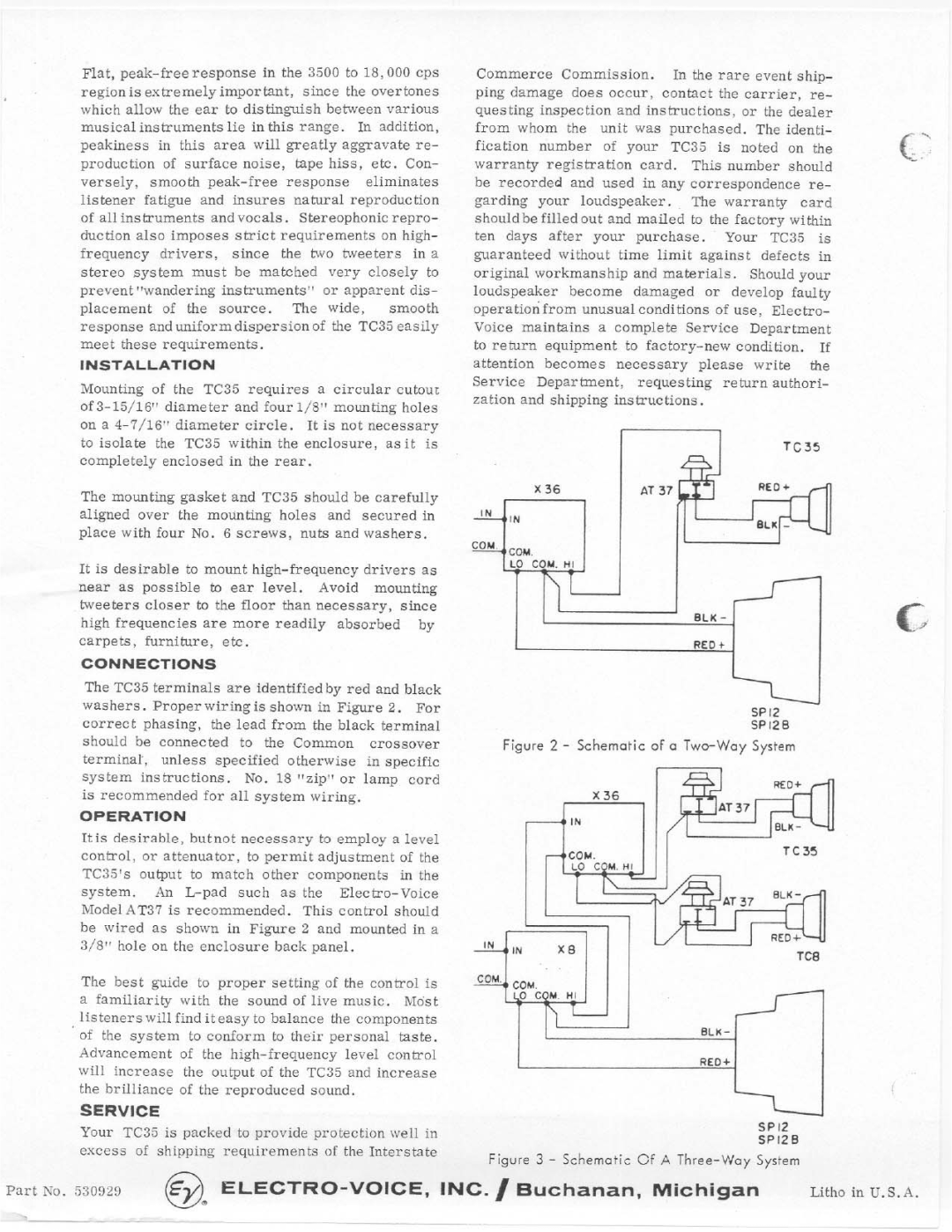 Electro-Voice TC35 manual 