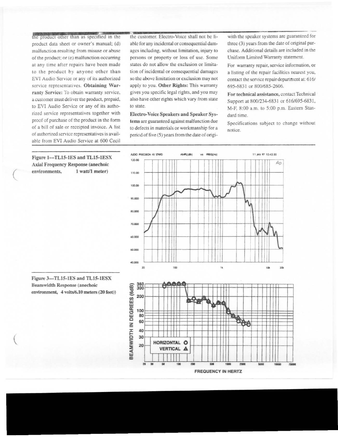 Electro-Voice TL15-1ES manual 