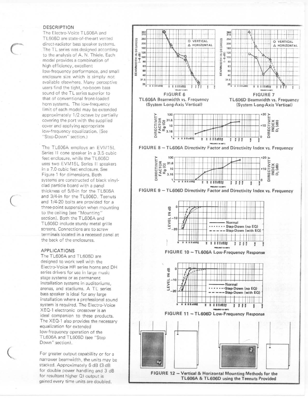 Electro-Voice TL606D, TL606A manual 