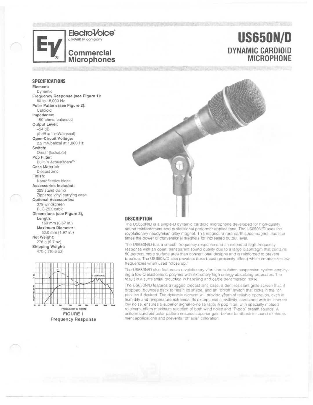 Electro-Voice US650N/D manual 