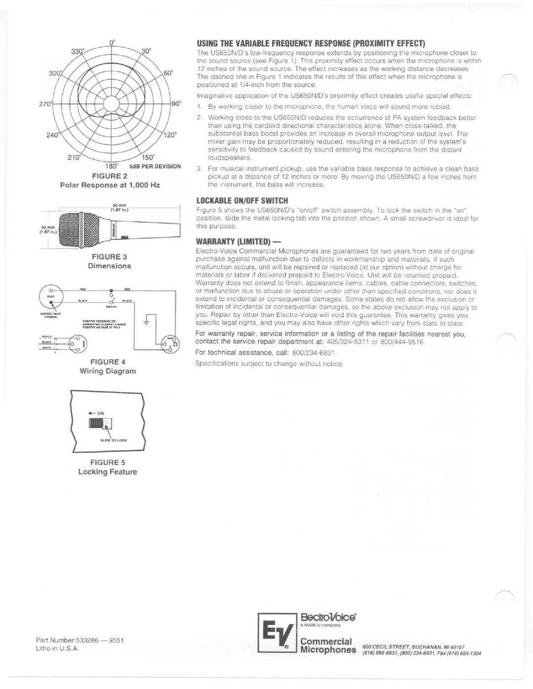 Electro-Voice US650N/D manual 