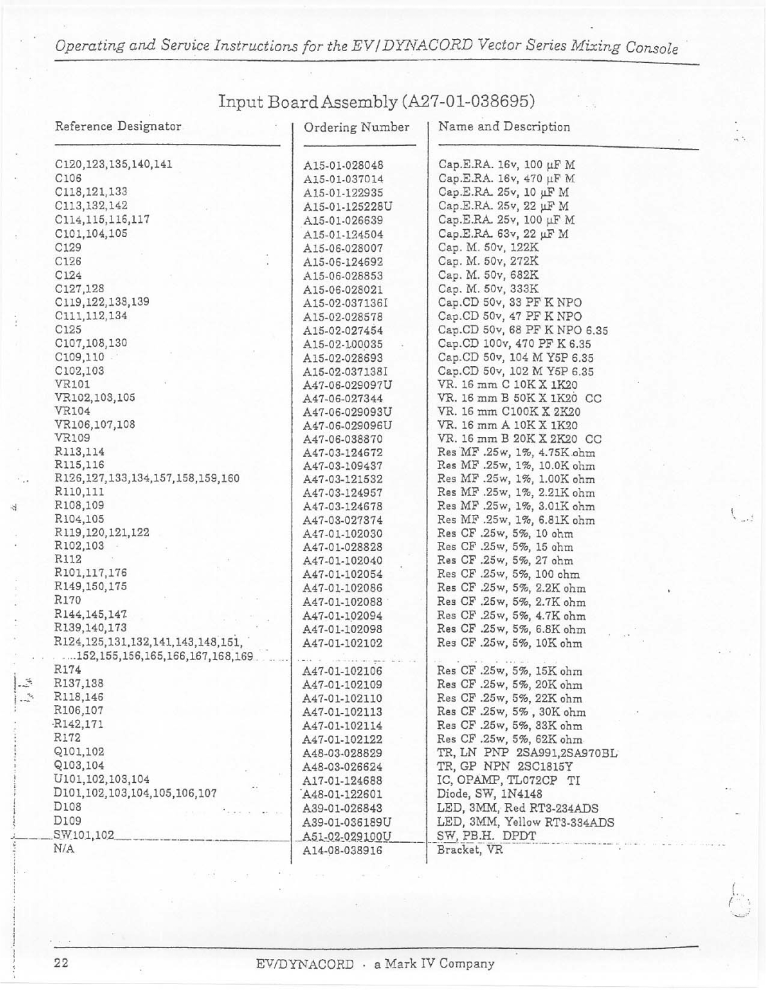 Electro-Voice Vector manual 