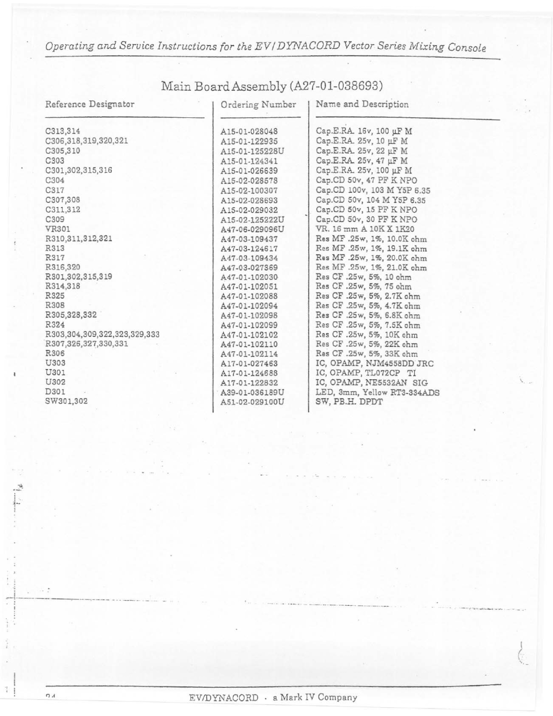 Electro-Voice Vector manual 