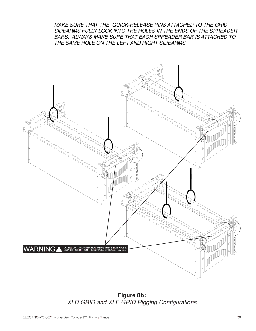 Electro-Voice X-Line Very Compact (XLVC) manual XLD Grid and XLE Grid Rigging Configurations 