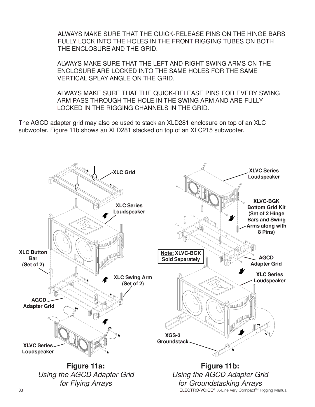 Electro-Voice X-Line Very Compact (XLVC) manual Xlvc-Bgk 