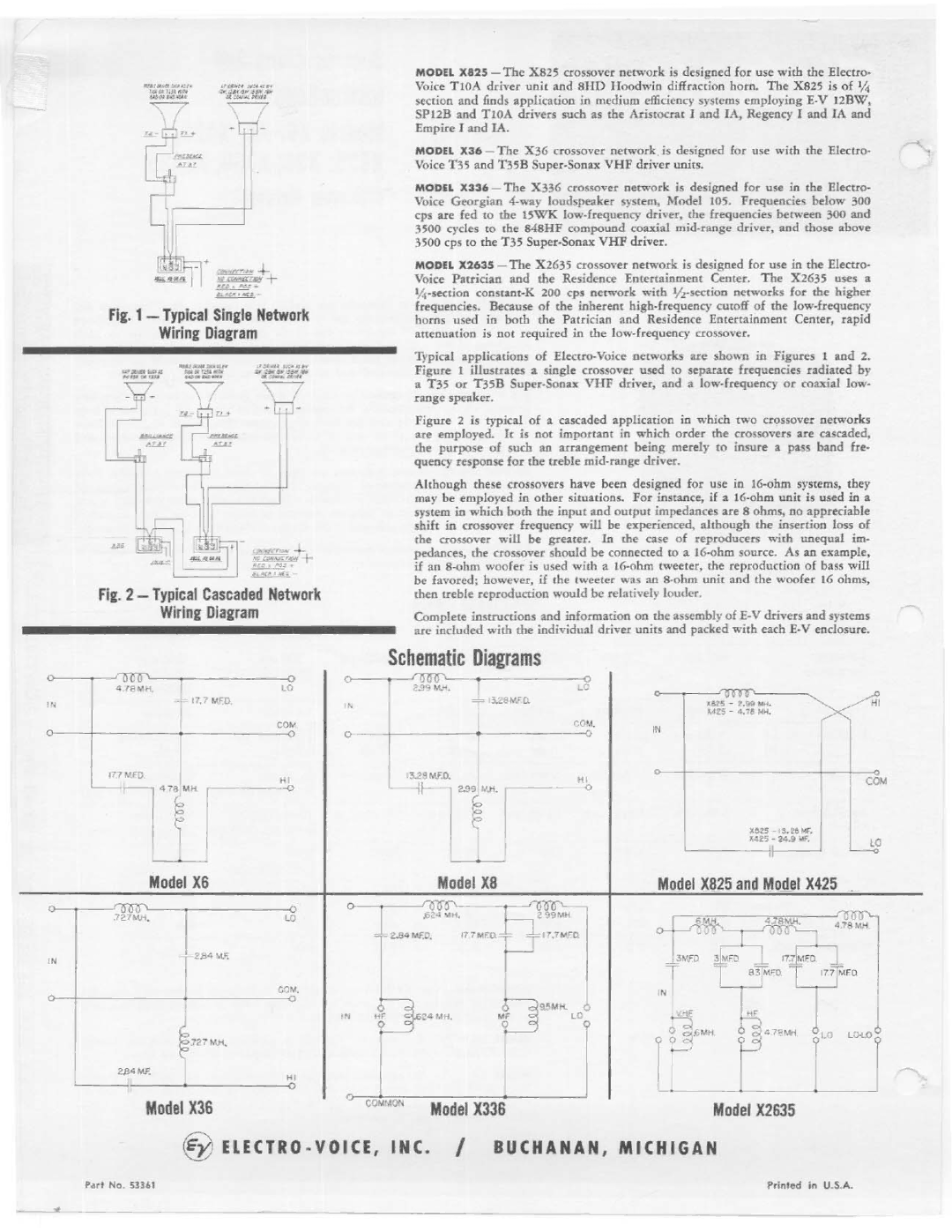 Electro-Voice X6, X825, X36, X2635, X425, X336 manual 