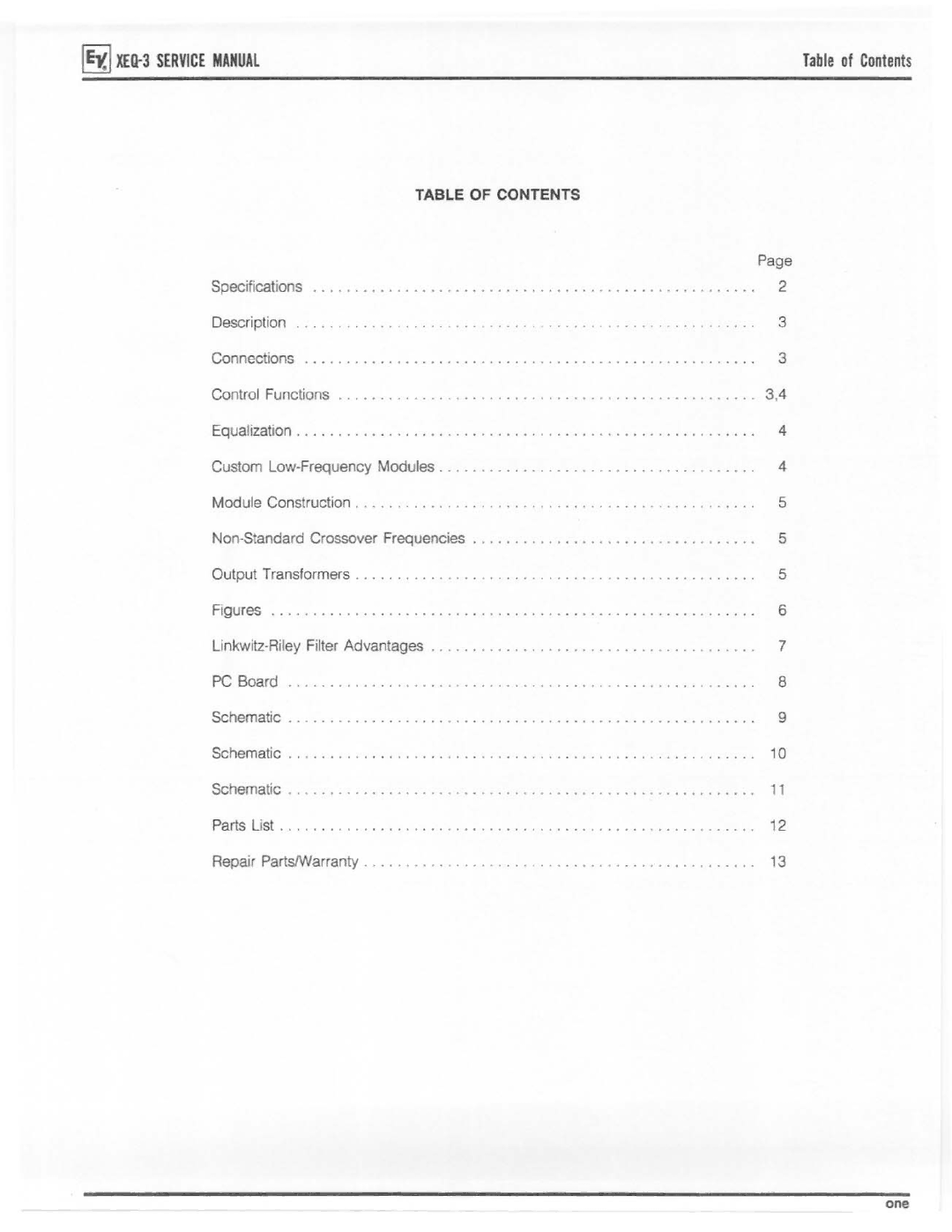 Electro-Voice XEQ-3 manual 