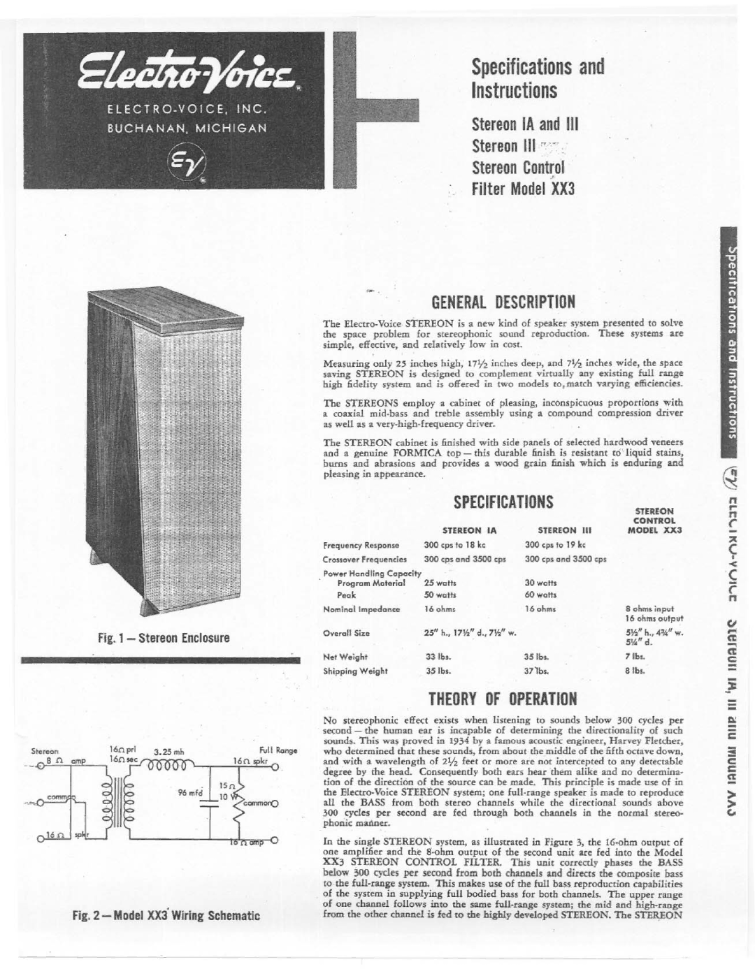 Electro-Voice XX3 manual 