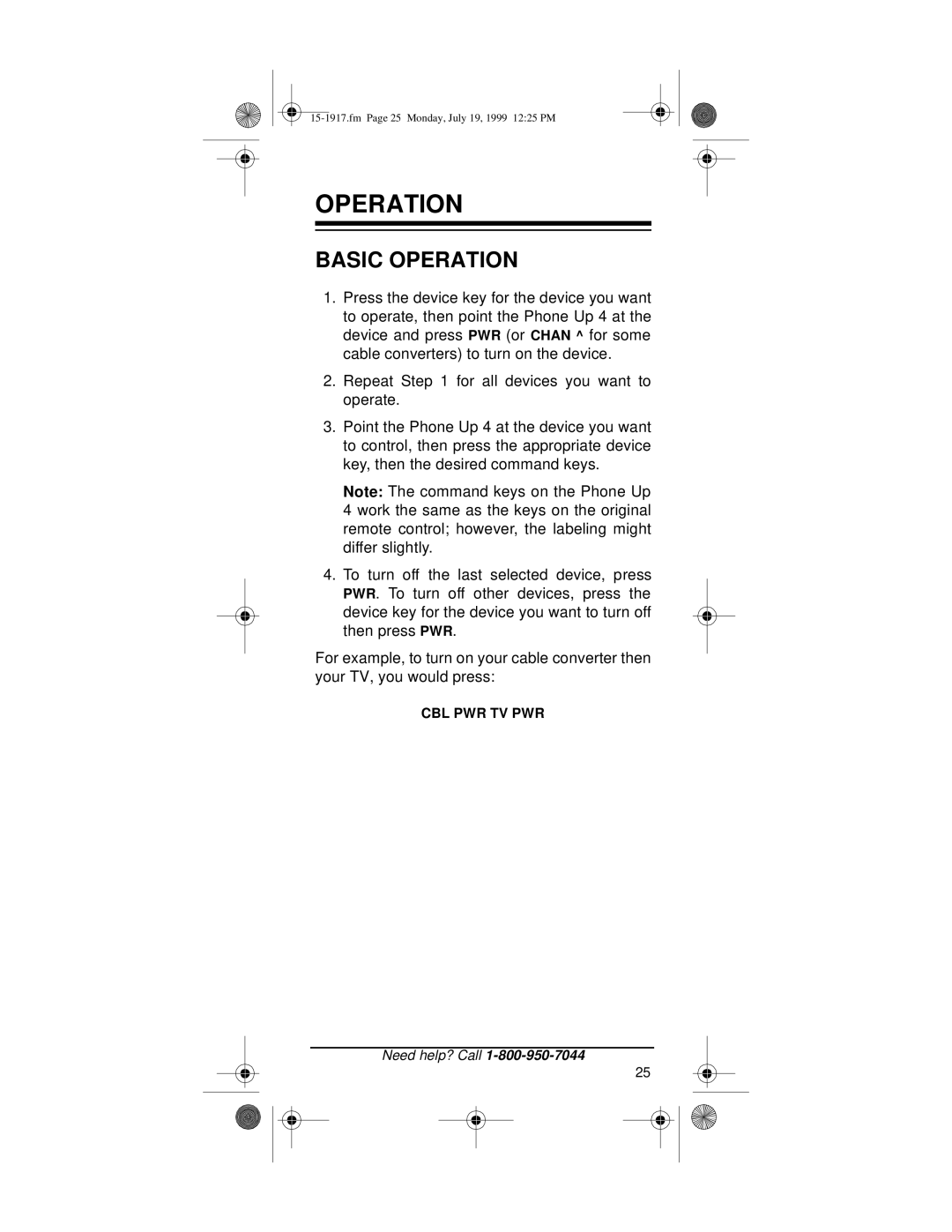 Electrohome 4 owner manual Basic Operation 