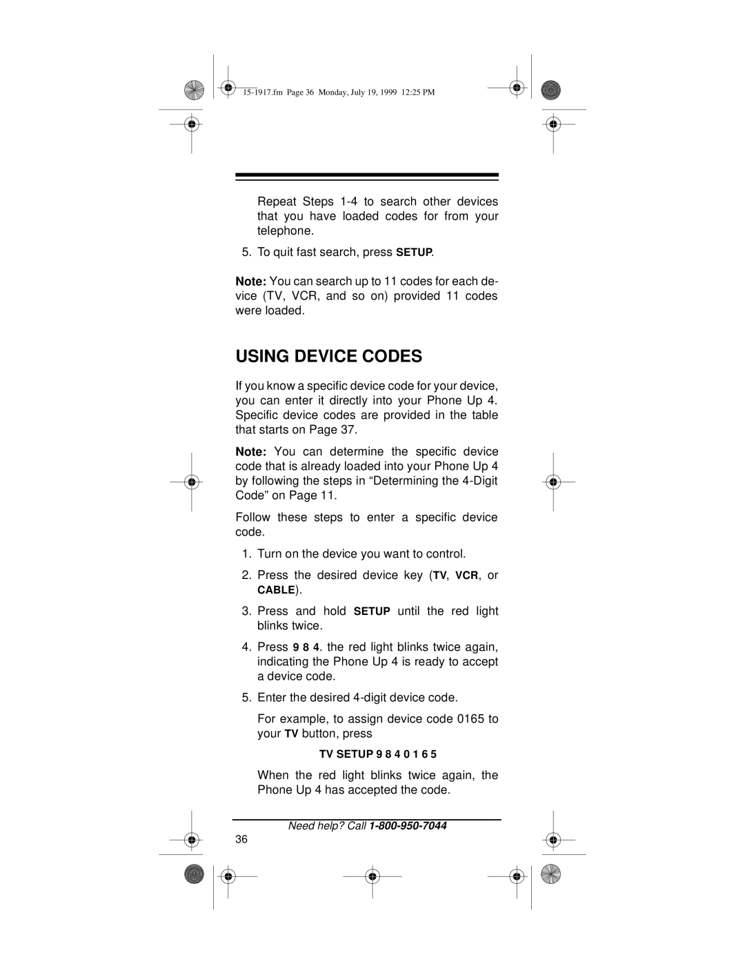 Electrohome 4 owner manual Using Device Codes 