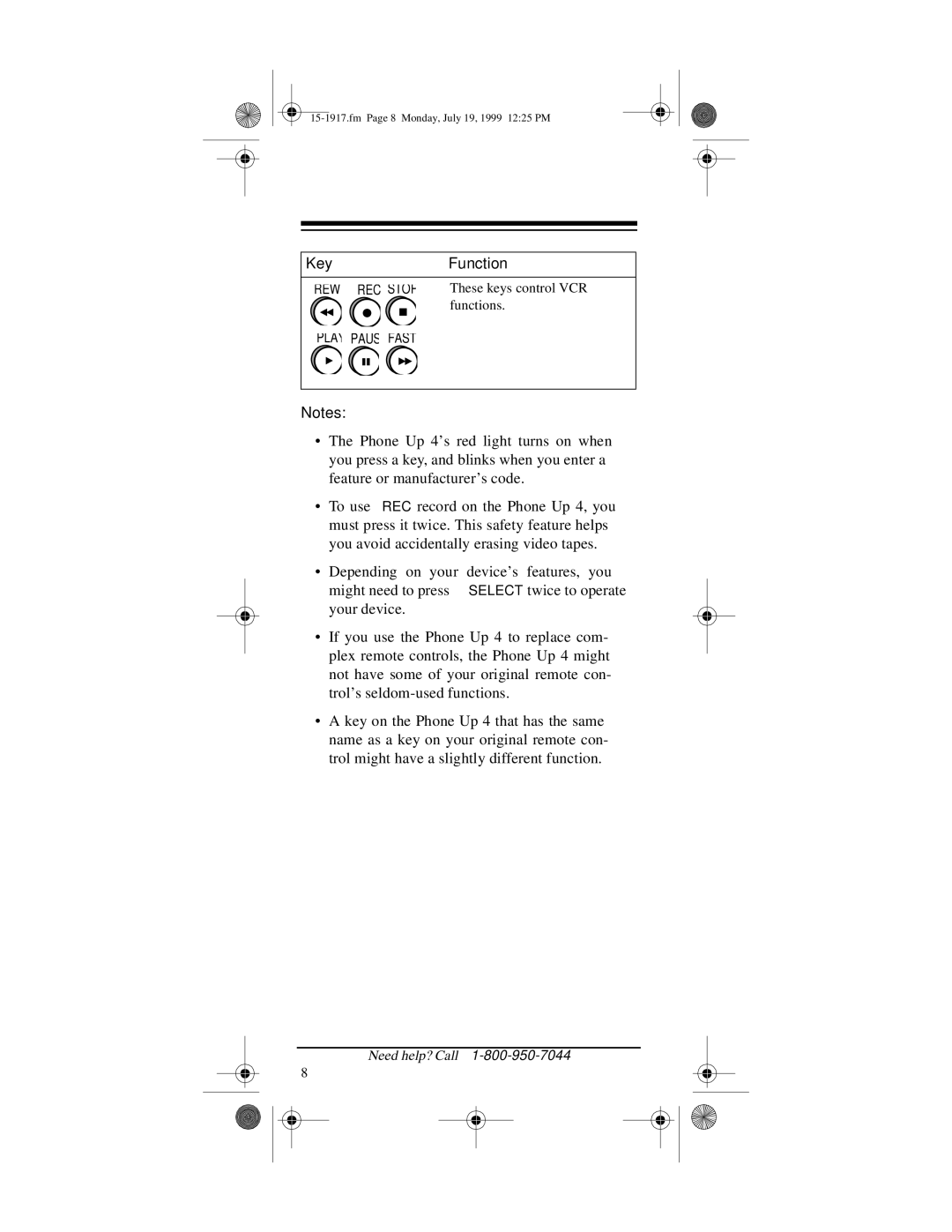 Electrohome 4 owner manual Rew 