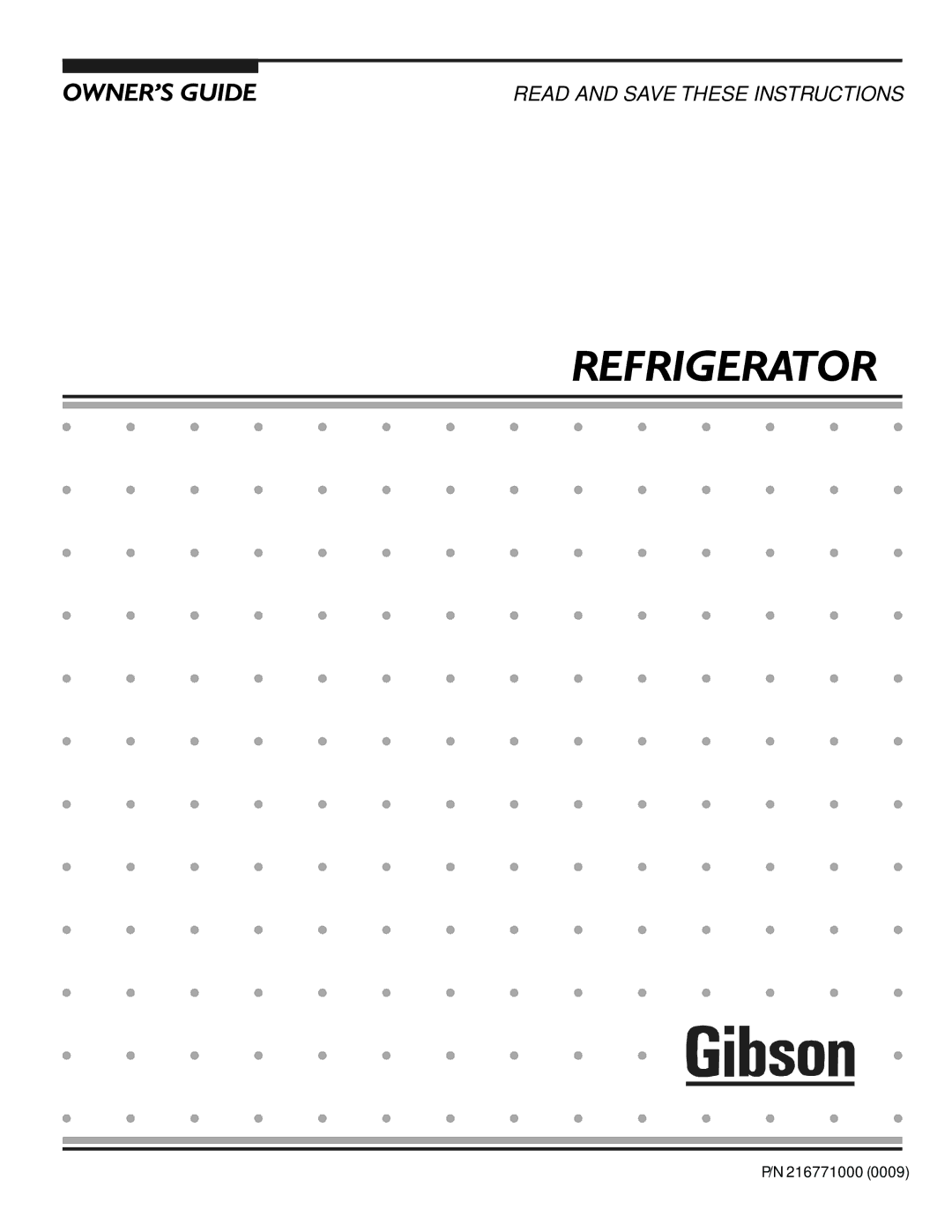 Electrolux - Gibson 216771000 manual 55,*5$725 