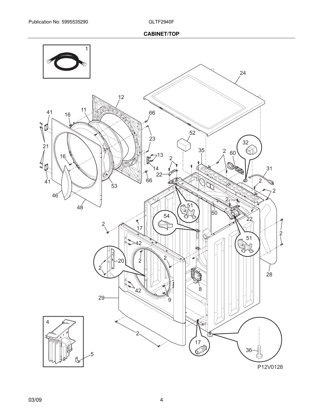 Electrolux - Gibson GLTF2940FS2, GLTF2940FE2 installation instructions 41 16 P12V0128 