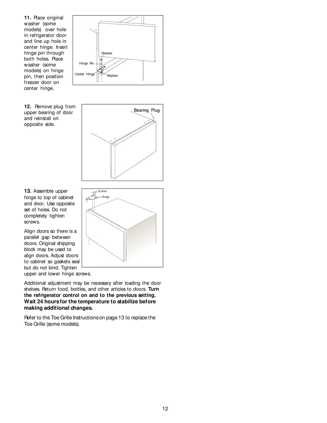 Electrolux - Gibson Top Freezer Frost Clear Refrigerator manual Bearing Plug 