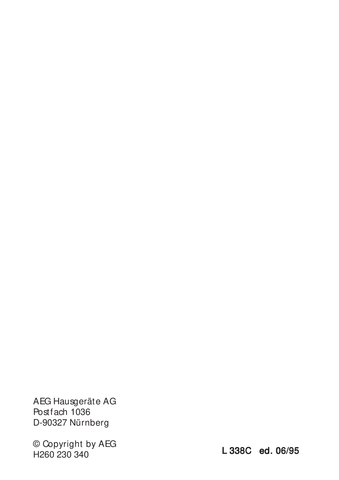 Electrolux 102 D operating instructions 338C ed /95 