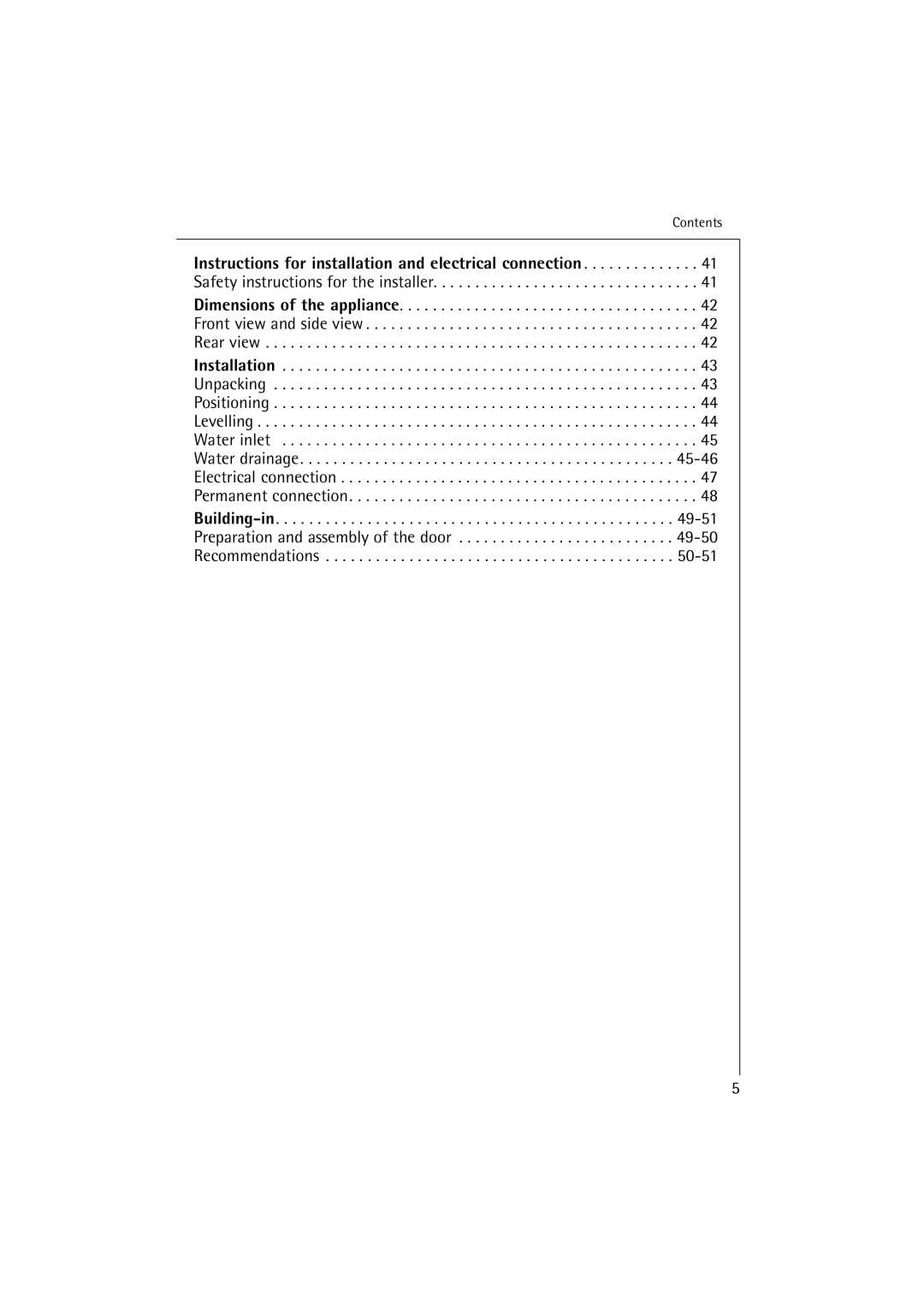 Electrolux 10500 VI manual Contents 