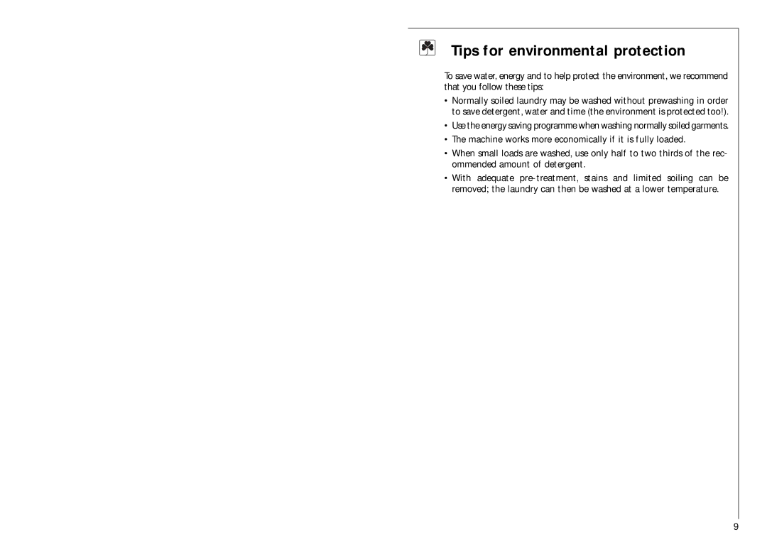 Electrolux 1051 VI fele manual Tips for environmental protection 