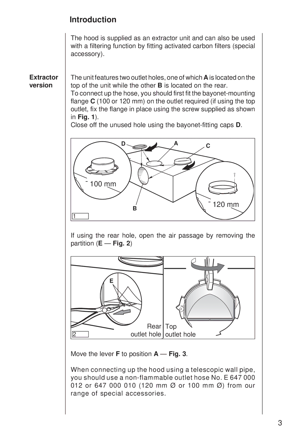 Electrolux 115 D manual Introduction, Extractor version 