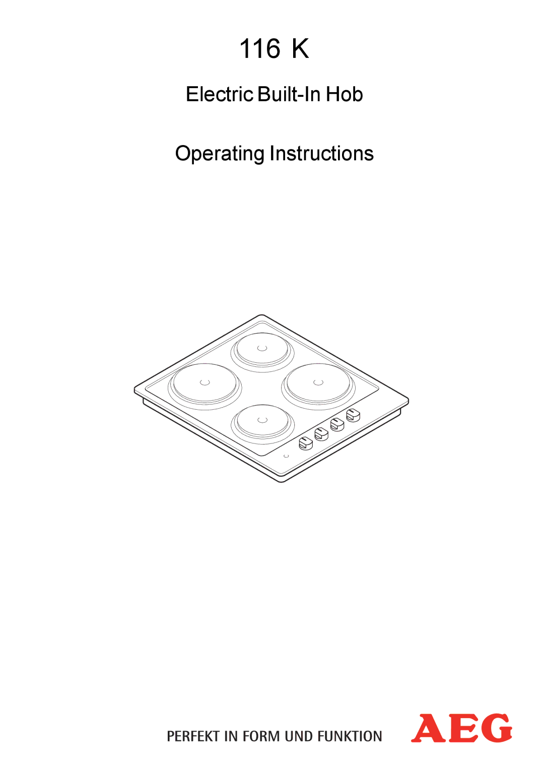 Electrolux 116 K operating instructions 