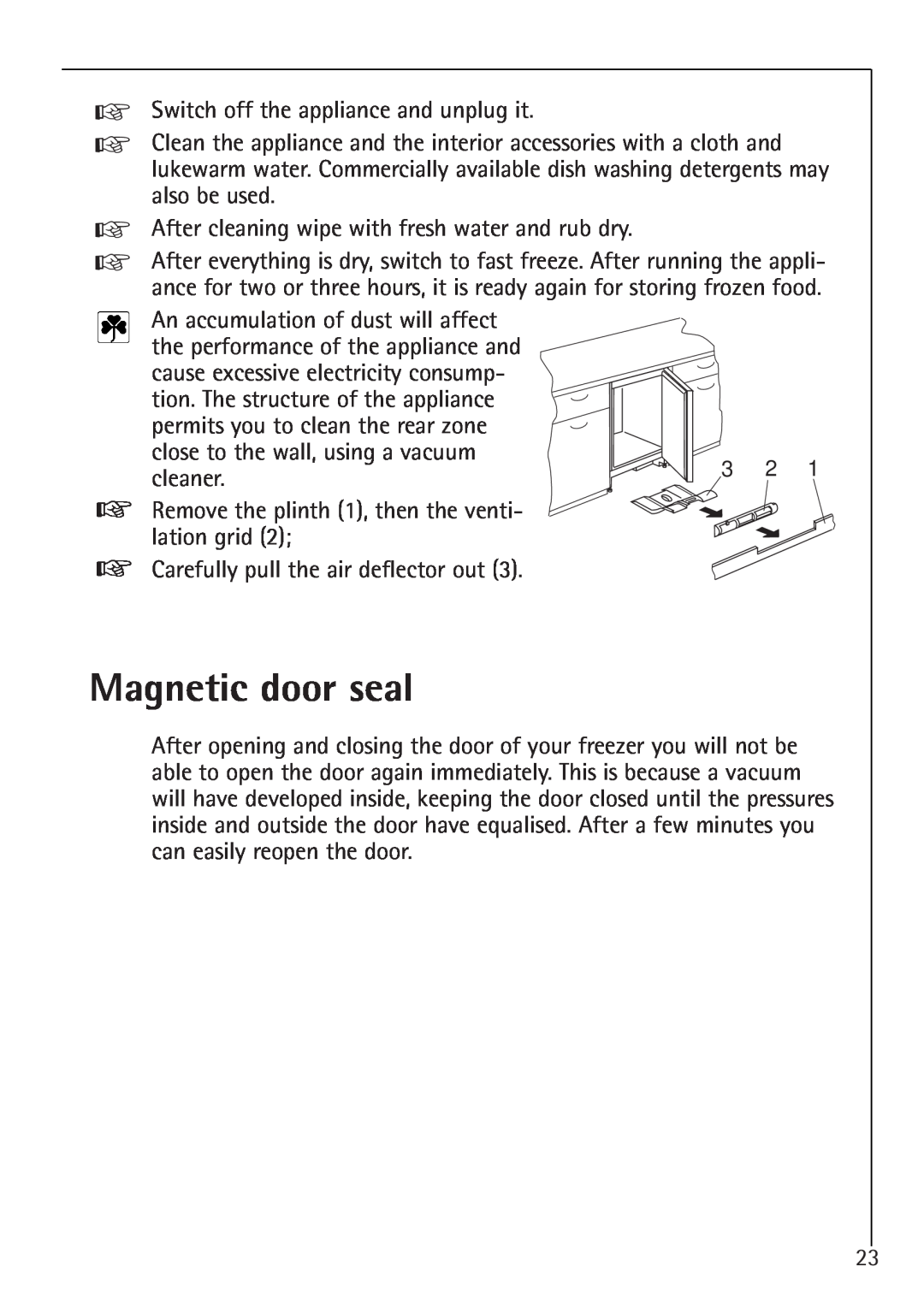Electrolux 1254-6 iU installation instructions Magnetic door seal 