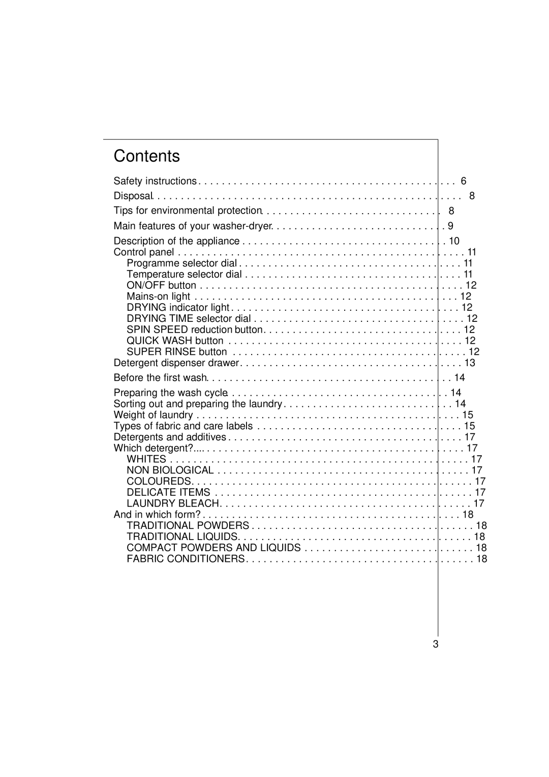 Electrolux 1261 manual Contents 