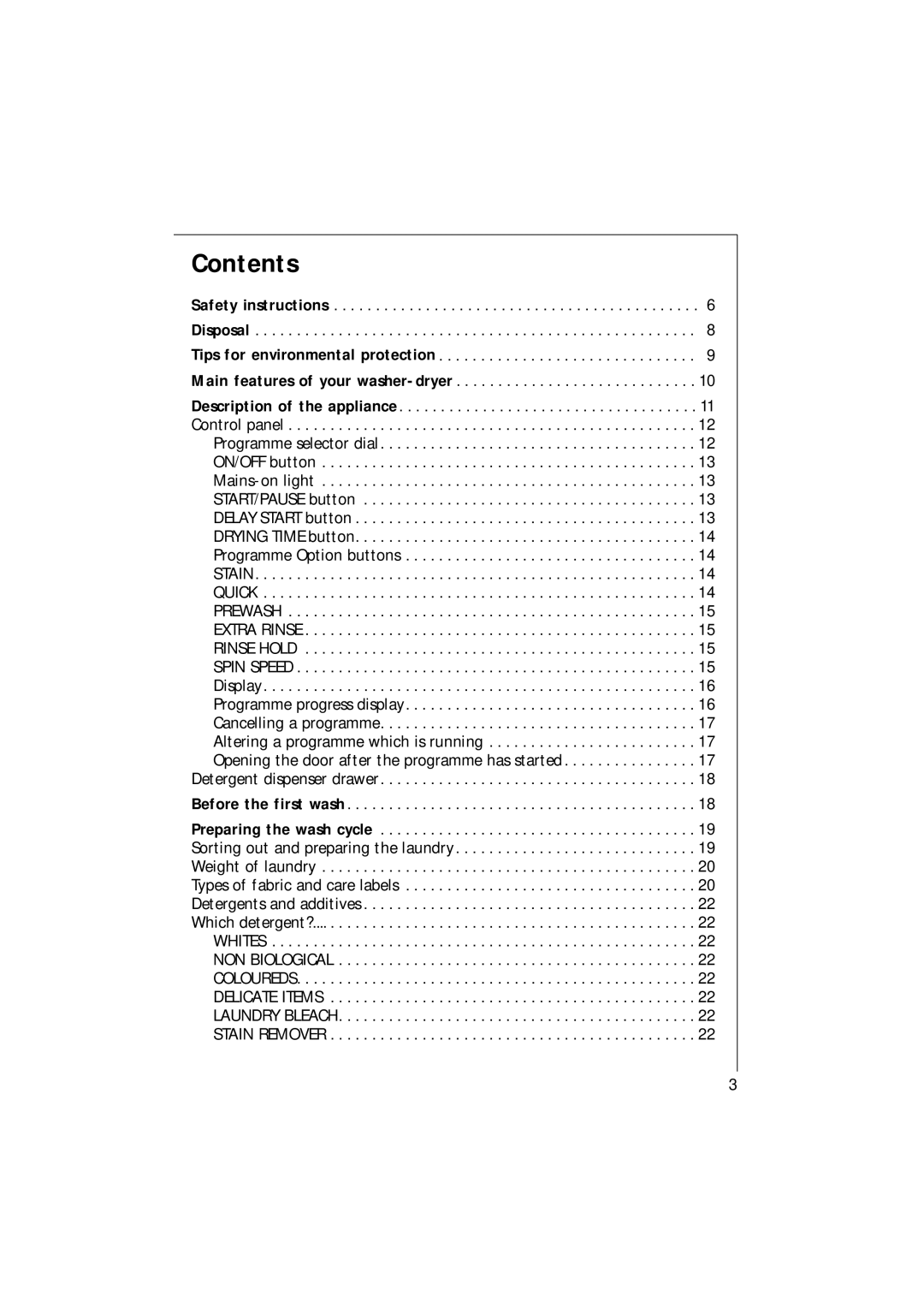 Electrolux 1271 VI manual Contents 