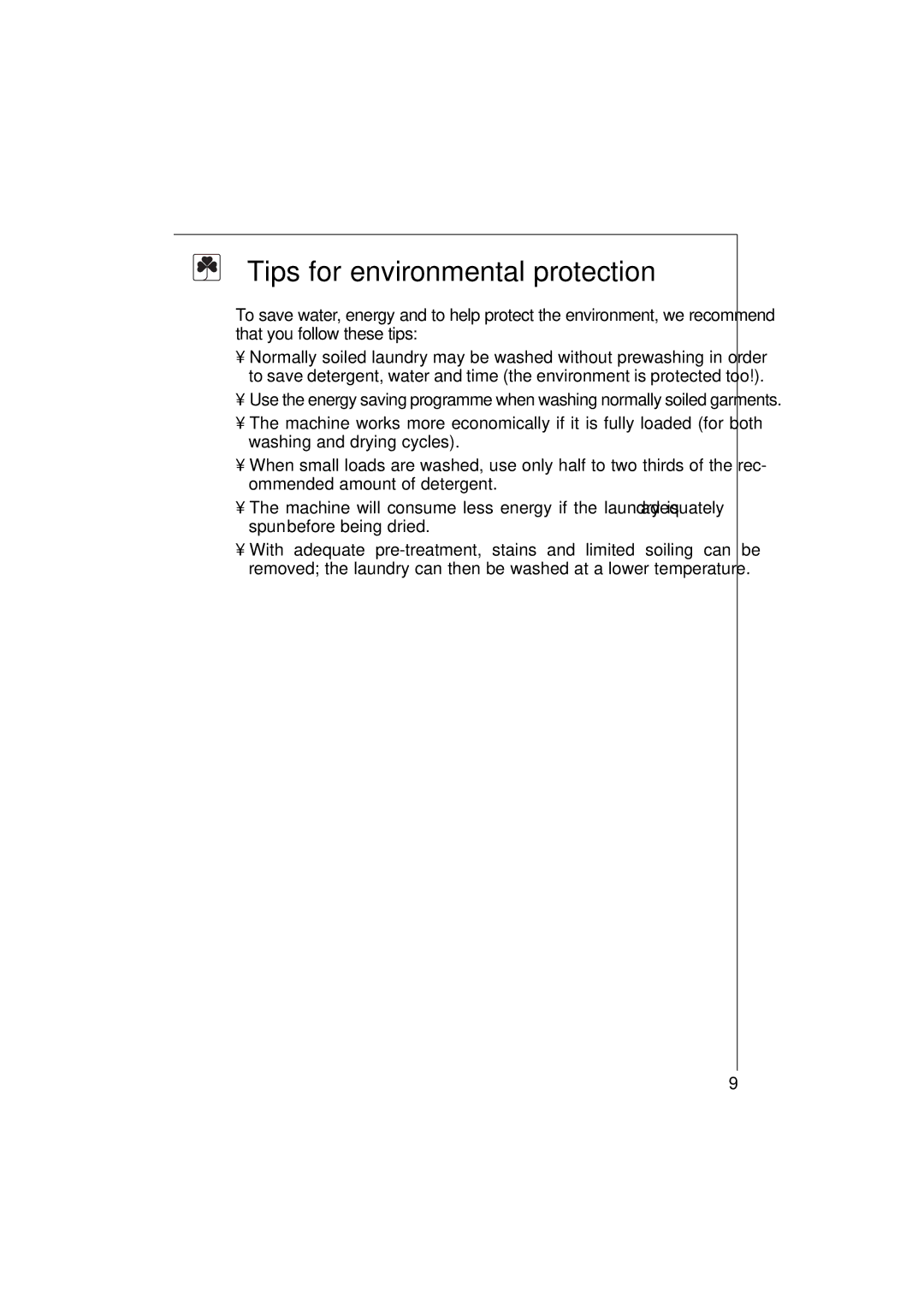 Electrolux 1271 VI manual Tips for environmental protection 