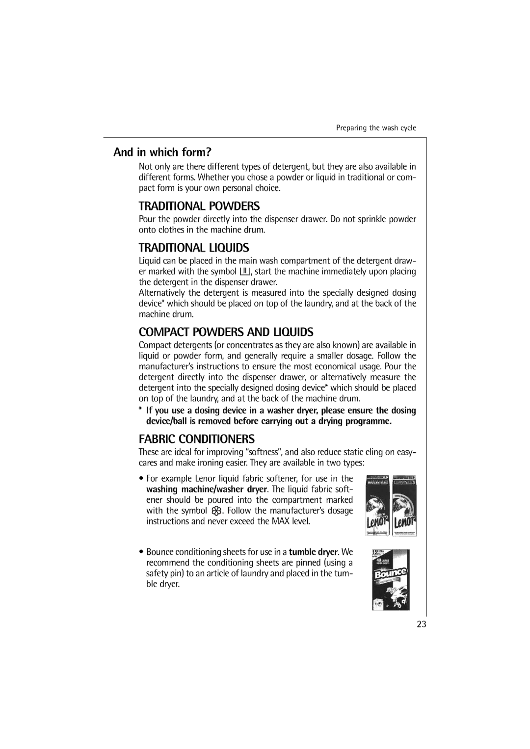 Electrolux 12710 VIT, 14710 VIT manual Which form?, Traditional Powders 