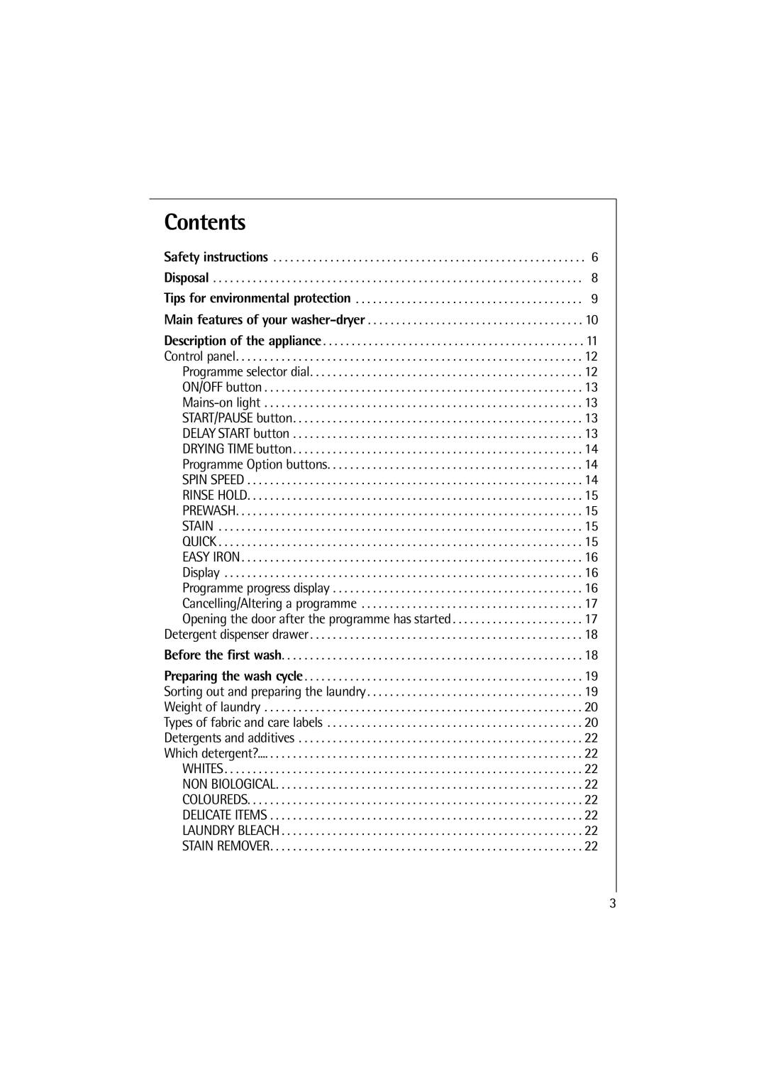 Electrolux 12710 VIT, 14710 VIT manual Contents 