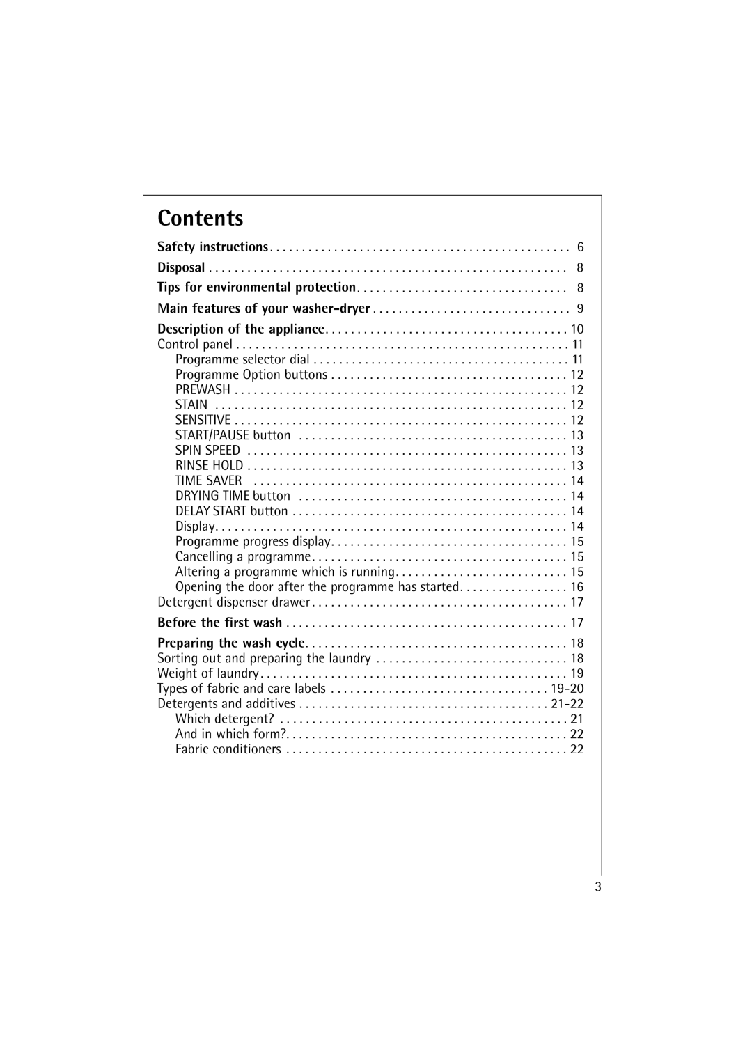 Electrolux 12830 manual Contents 