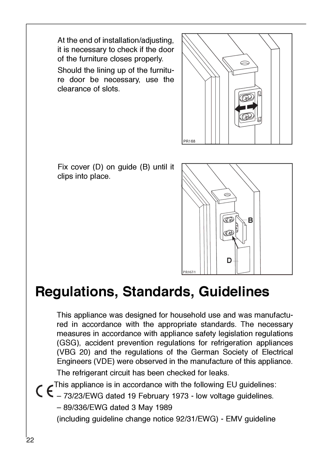 Electrolux 1333-6 i installation instructions Regulations, Standards, Guidelines 