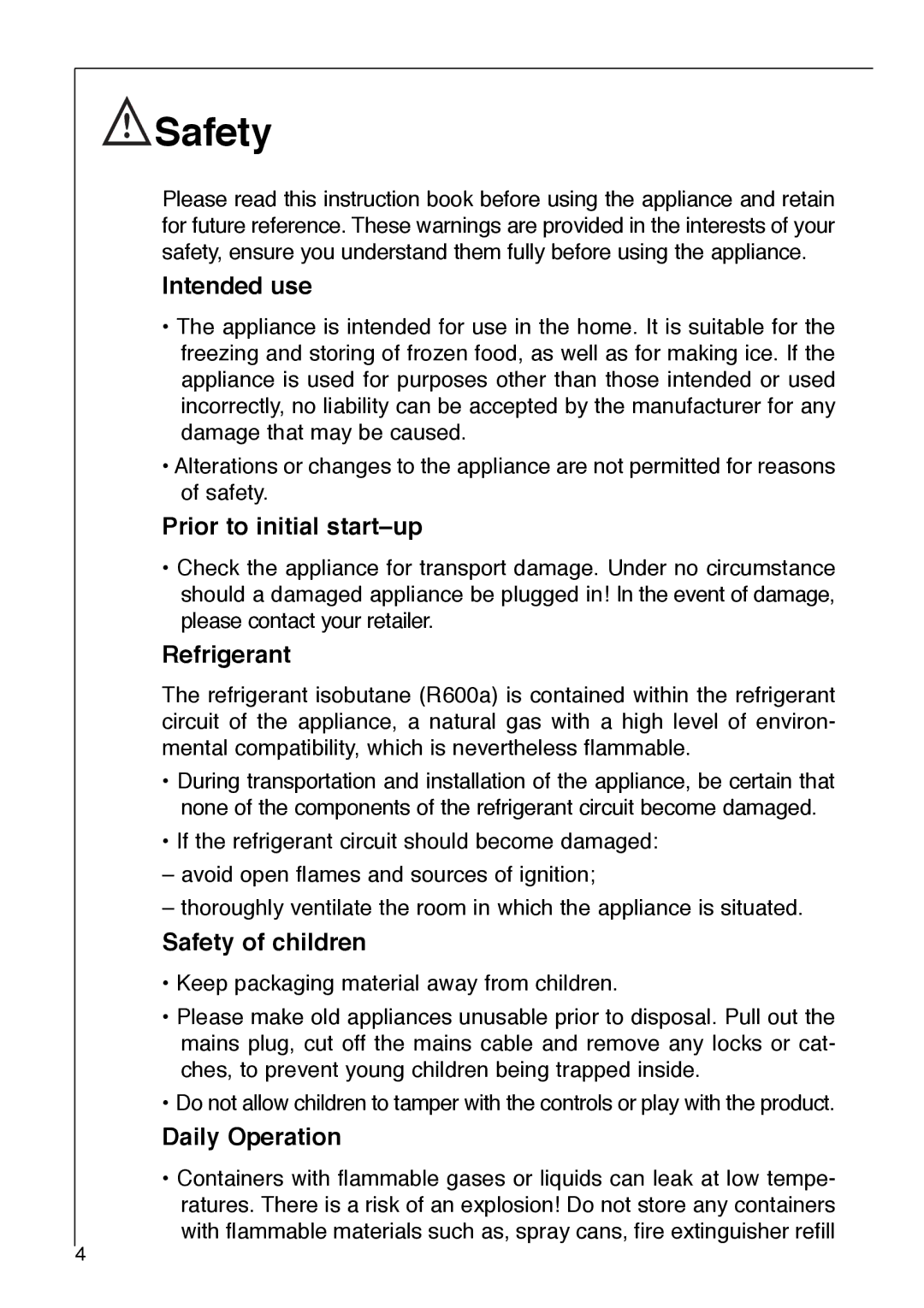 Electrolux 1333-6 i installation instructions Safety 