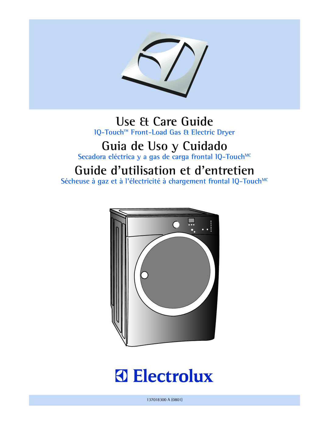 Electrolux EIED55H, 137018300 A manual Use & Care Guide 