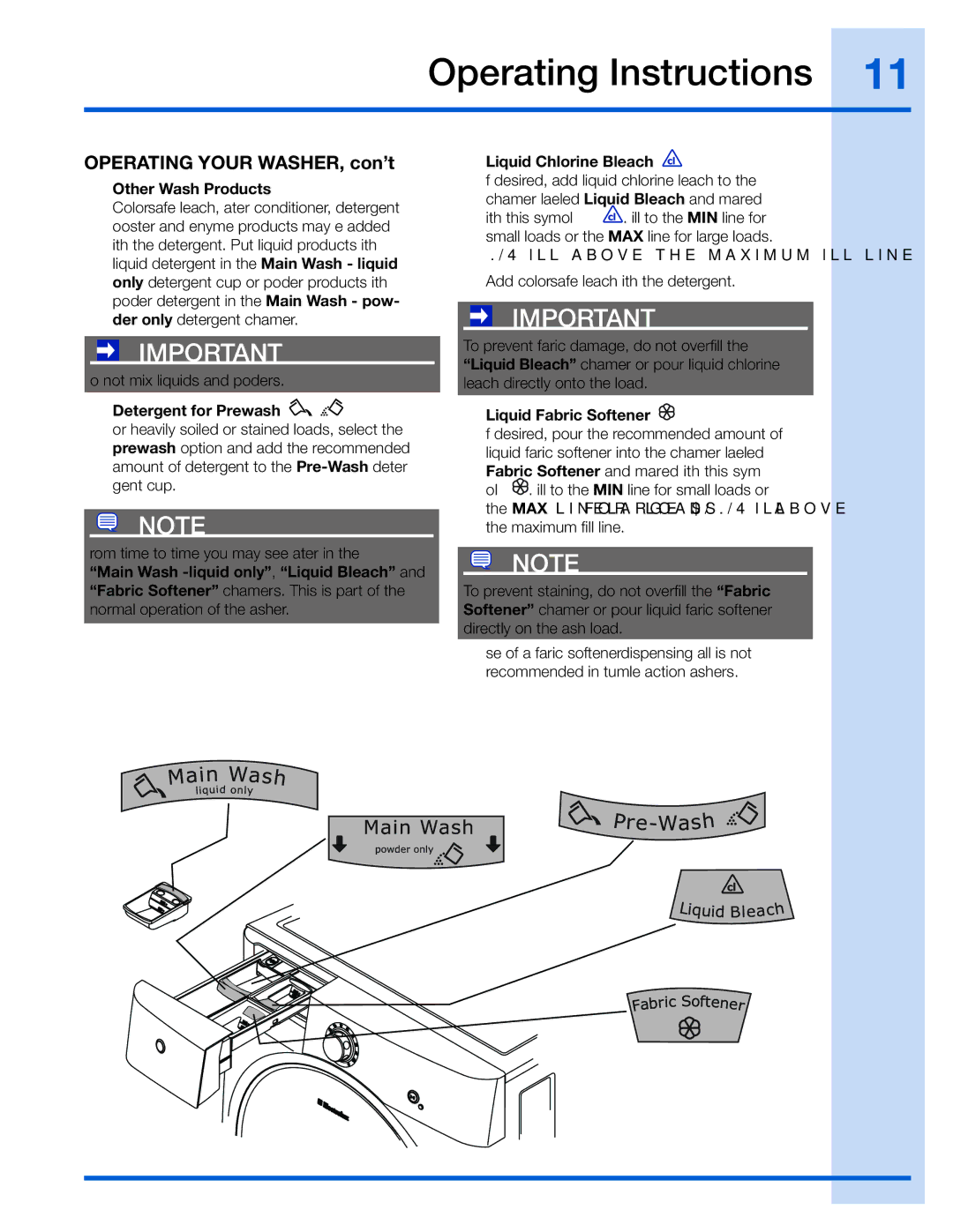 Electrolux 137023200 A manual Operating Your WASHER, con’t, Other Wash Products 