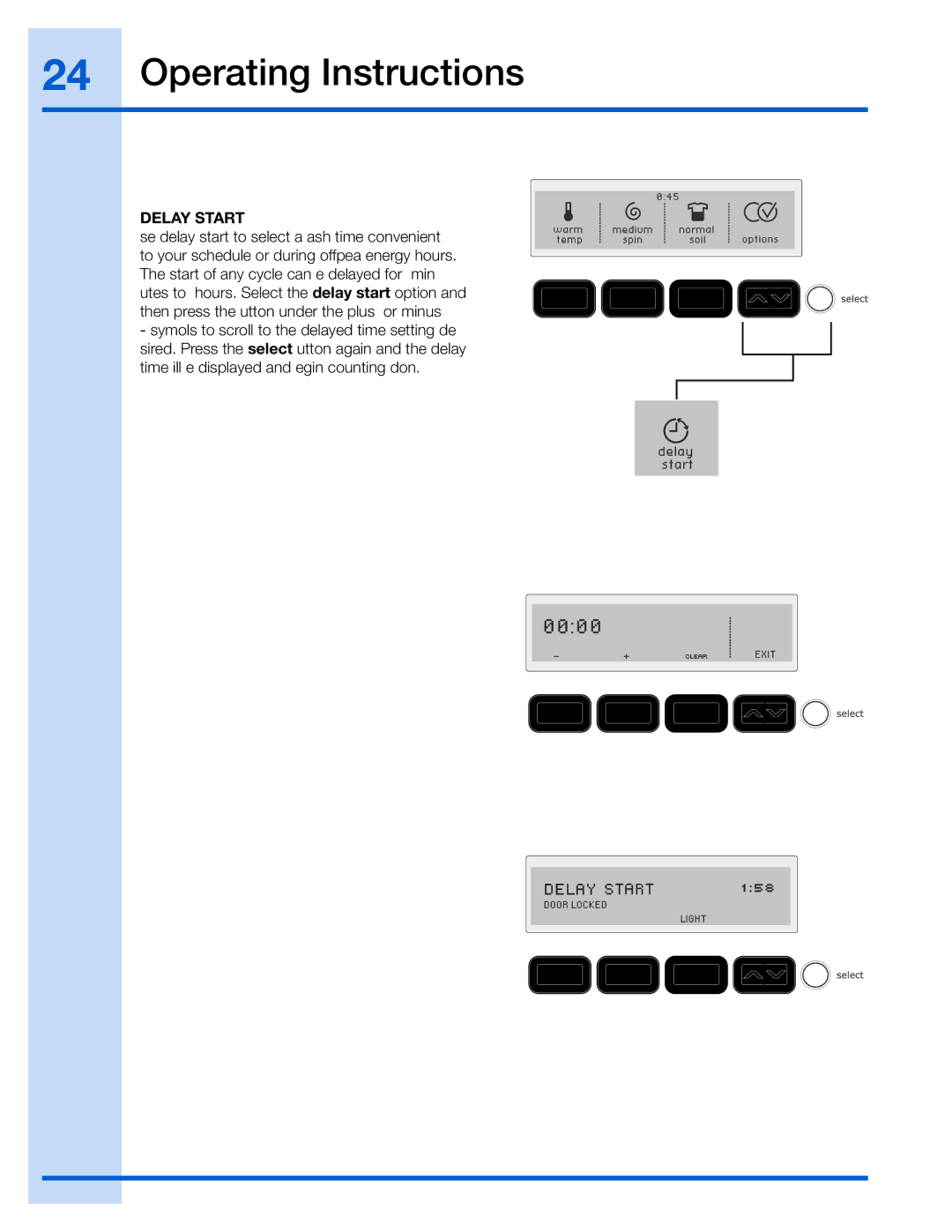 Electrolux 137023200 A manual Delay Start 