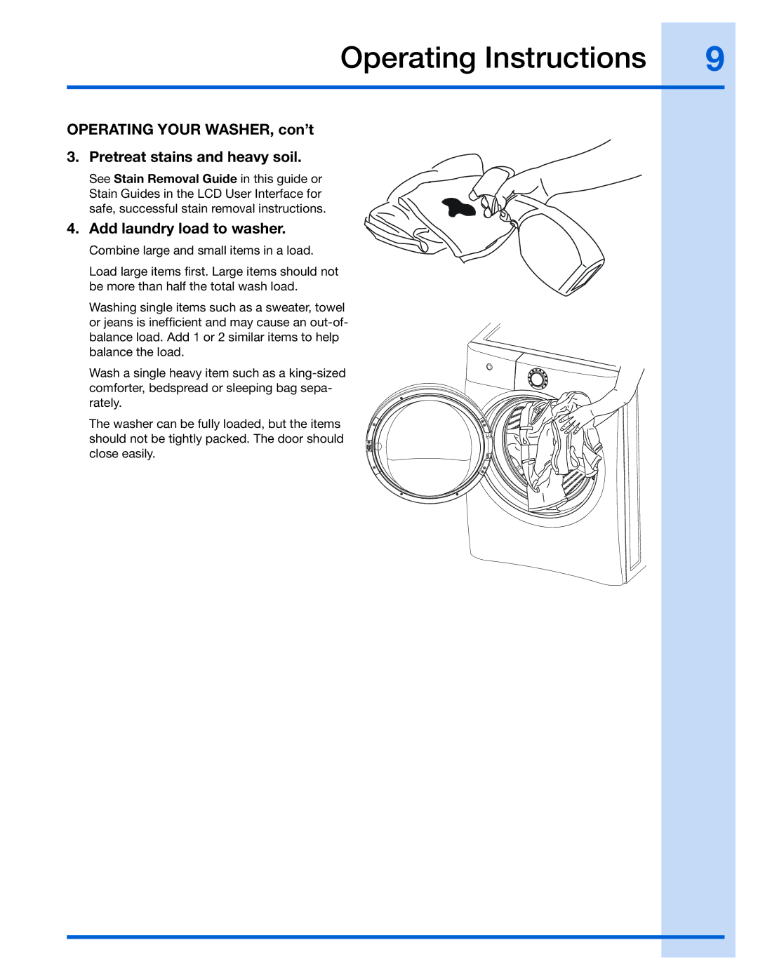 Electrolux 137023200 A manual Add laundry load to washer 