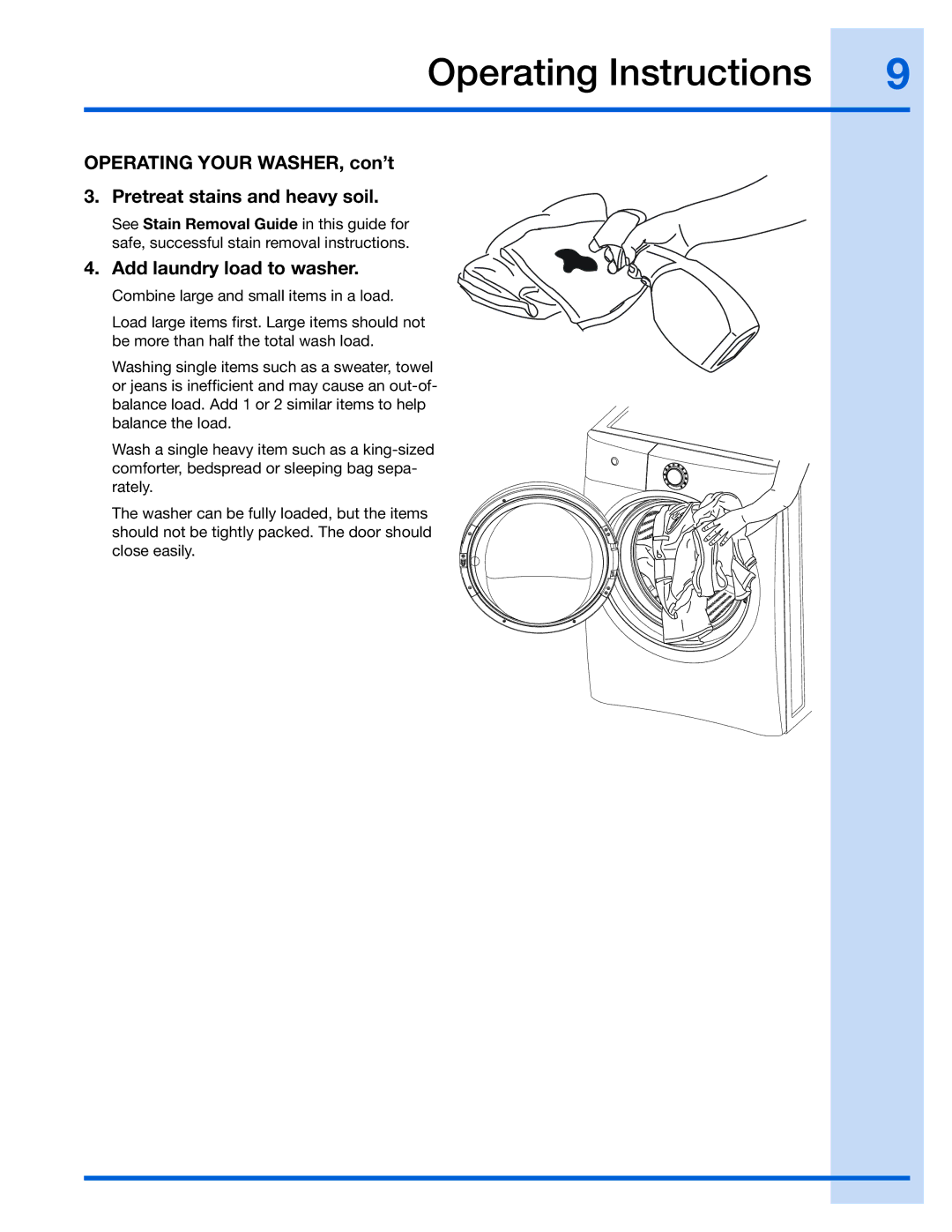 Electrolux 137023500 A (0801)) manual Add laundry load to washer 