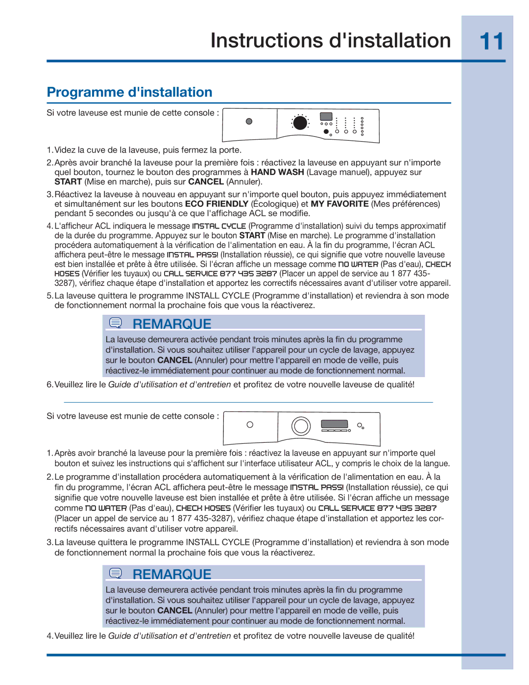 Electrolux 137064300 B installation instructions Instructions dinstallation, Programme dinstallation 